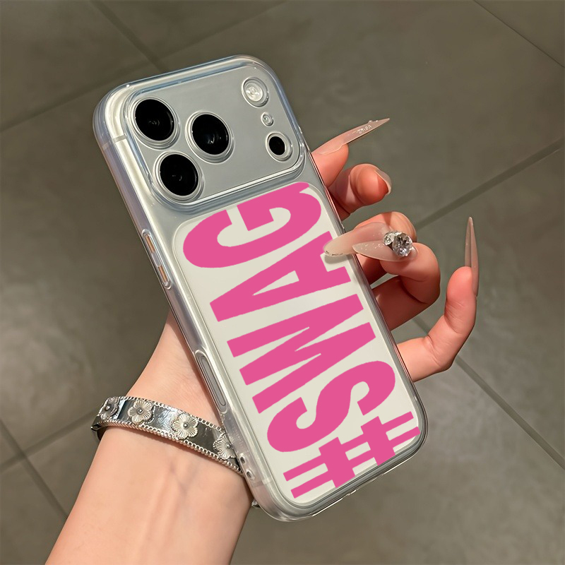 Phone Cases Pink - Heißrosa Schwarze SWAG-Buchstaben Transparente Handyhülle für