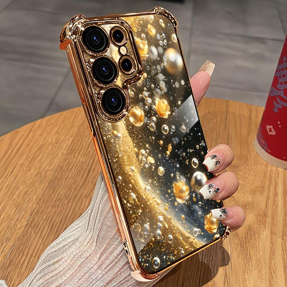 Phone Cases Quad Lock - Premium Golden Flower Handyhülle S26 Ultra