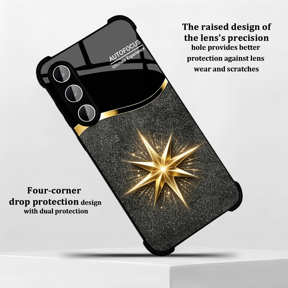 Schwarze Glänzende Goldstern-H – Phone Cases Quad Lock Bewertung und Preis