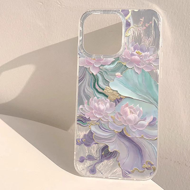 Traumhaftes Lila Lotus-Print Ä – Phone Cases Aesthetic Bewertung und Preis
