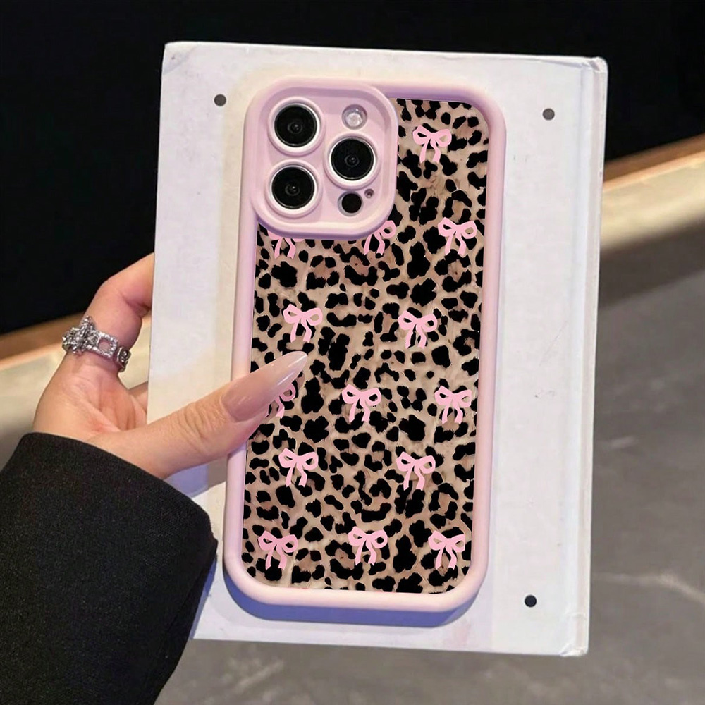 Rosa Schleife Lilie Blume Leop – Phone Cases Leopard Print Bewertung und Preis