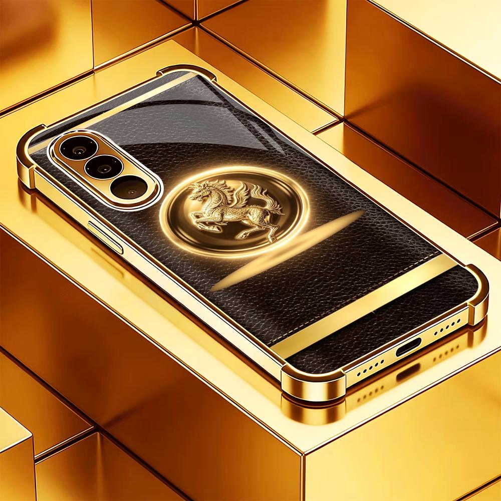 Hochwertige braungoldene Pferd – Phone Cases Quad Lock Bewertung und Preis