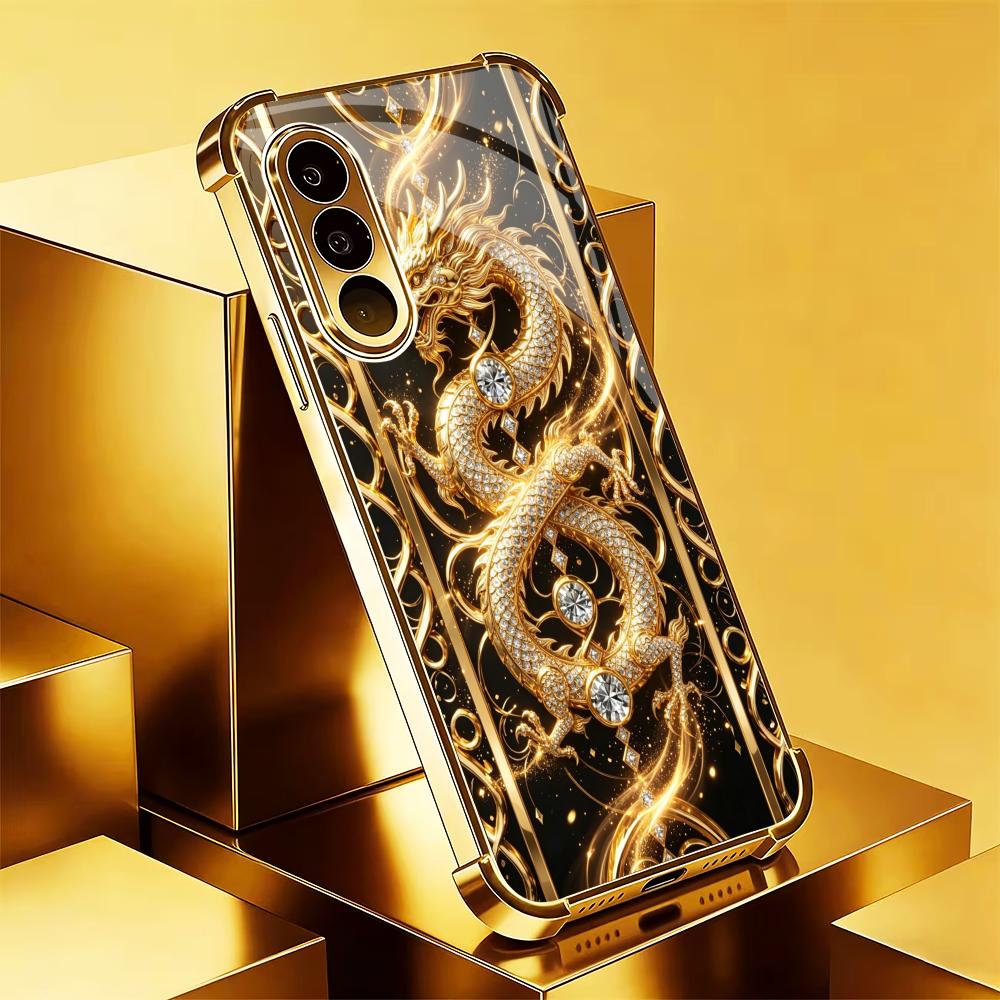 Hochwertige goldene Drachen-Ha – Phone Cases Quad Lock Bewertung und Preis